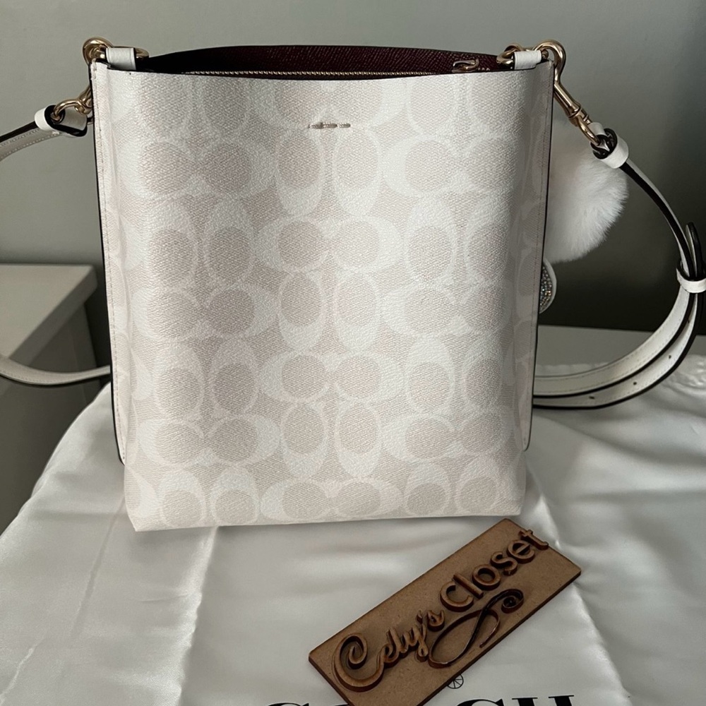 Coach White Crossbody Bag with Gold Accents - Picture 6 of 8